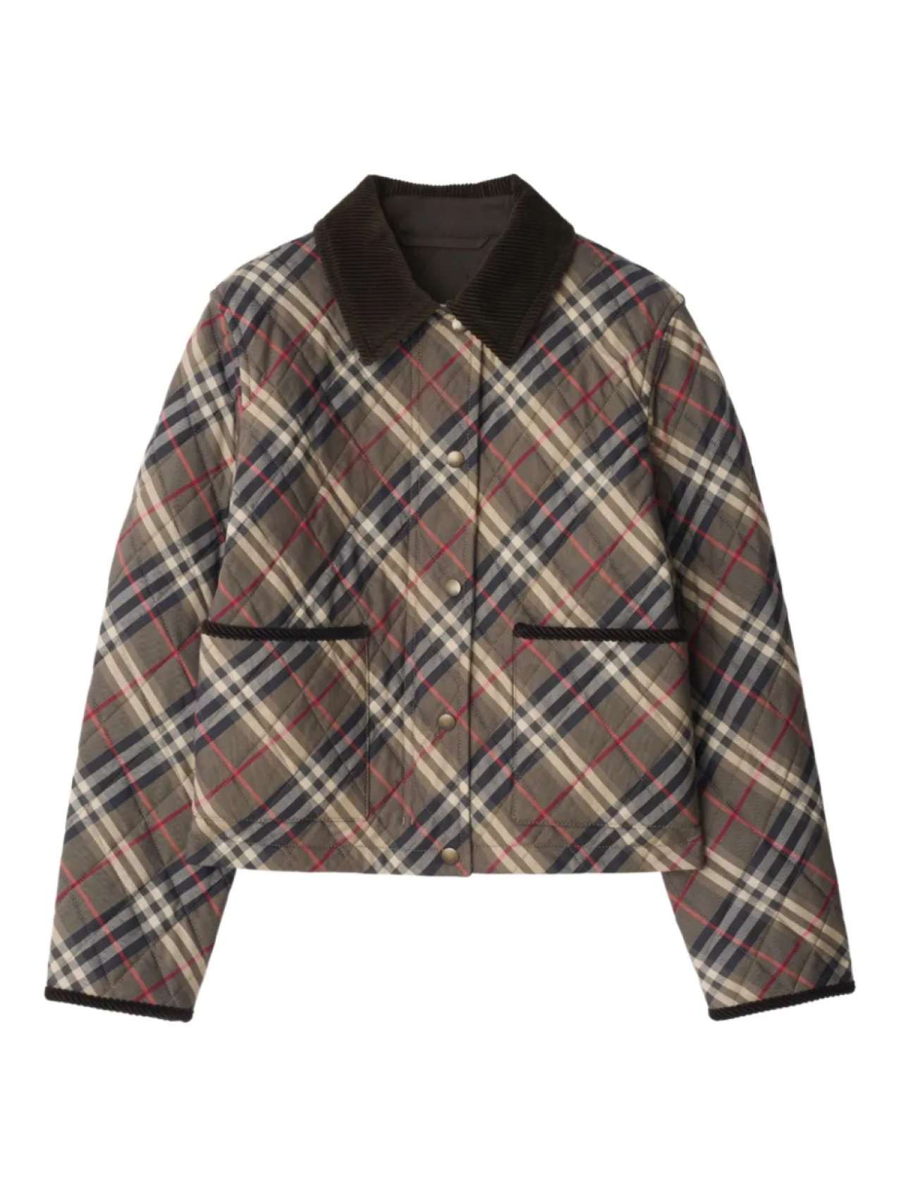

Burberry стеганая куртка в клетку, коричневый