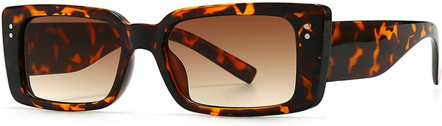 

Модные маленькие прямоугольные цветные солнцезащитные очки для женщин в стиле ретро с градиентным переходом, мужские солнцезащитные очки «кошачий глаз» с защитой от УФ-излучения UV400 COTIA, Leopard