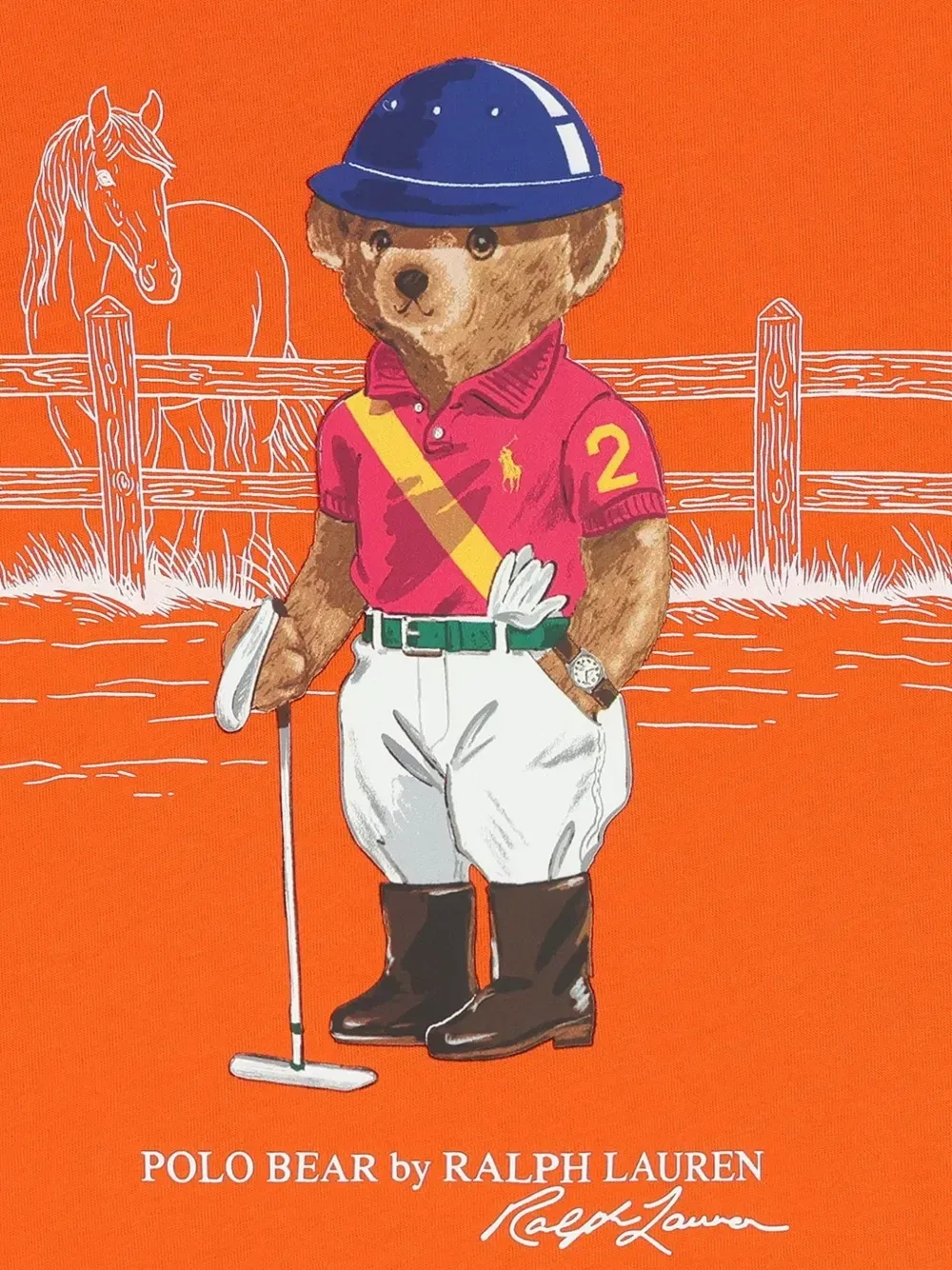 Футболка с принтом Polo Ralph Lauren Kids, коричневый — фото 3
