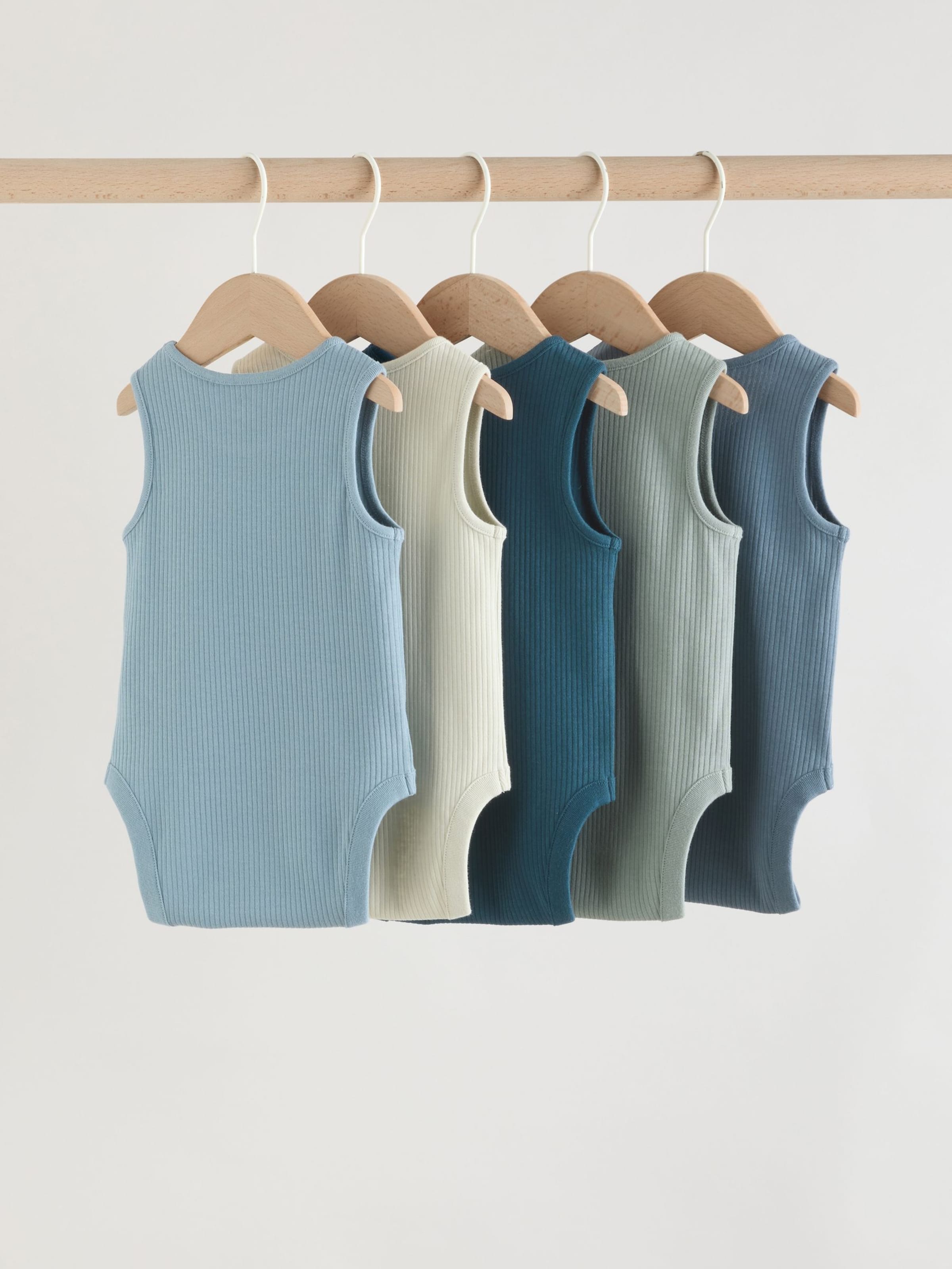 Next Комбинезон/боди в цветах Smoke Blue, Dusty Blue, Petrol, Mint, Wool White — фото 3