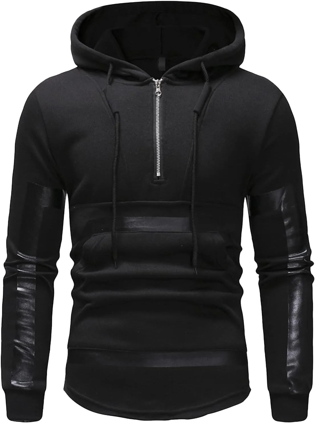 

DGHM-JLMY мужская худи с принтом и молнией на 1/4, спортивная, с карманом на молнии и кулиской