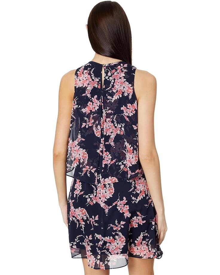 

Платье Tommy Hilfiger Sleeveless Crescent Floral Double Layer Chiffon Dress, цвет Sky Captain/Seasheall
