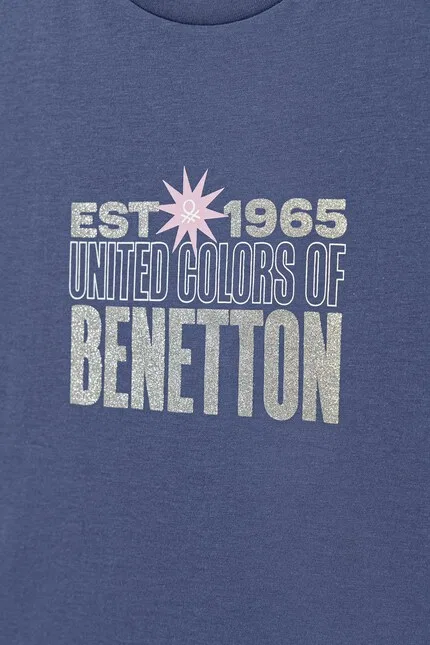 Футболка с коротким рукавом United Colors of Benetton, синий — фото 3