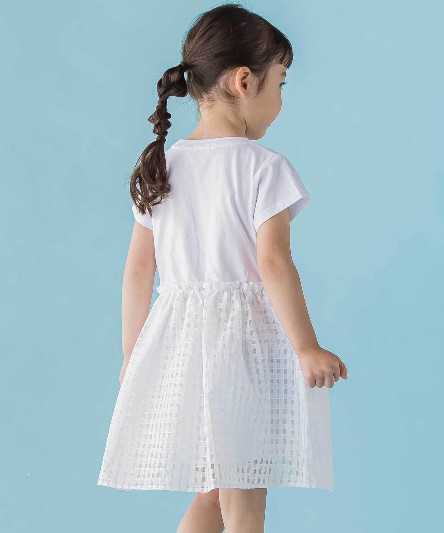 Футболка из джерси + платье в клетку (размеры 95-150 см) BeBe Petits Pois Vert, White — фото 3