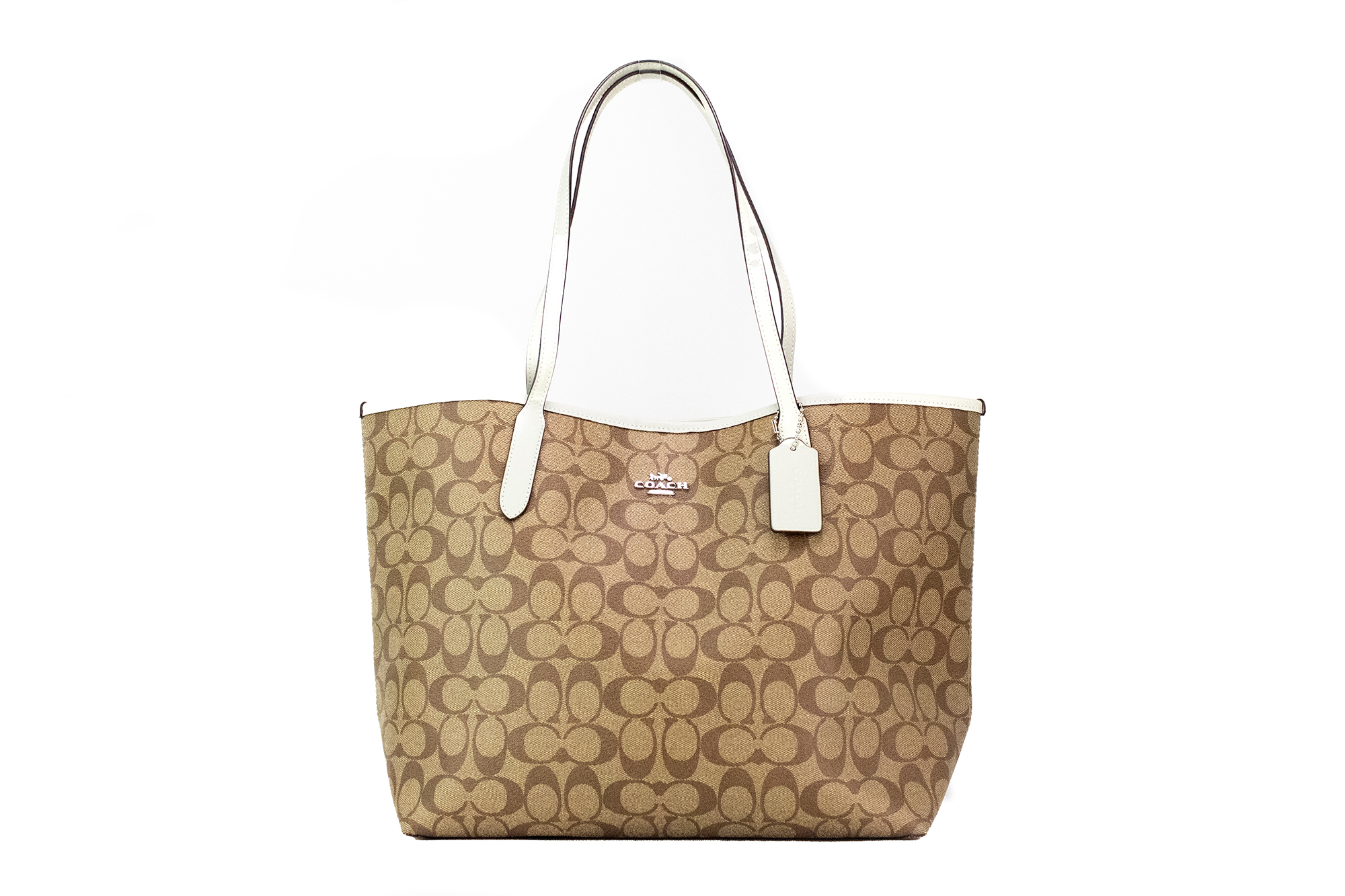 

Сумка-тоут City Tote через плечо цвета хаки с покрытием Light Sage Coach