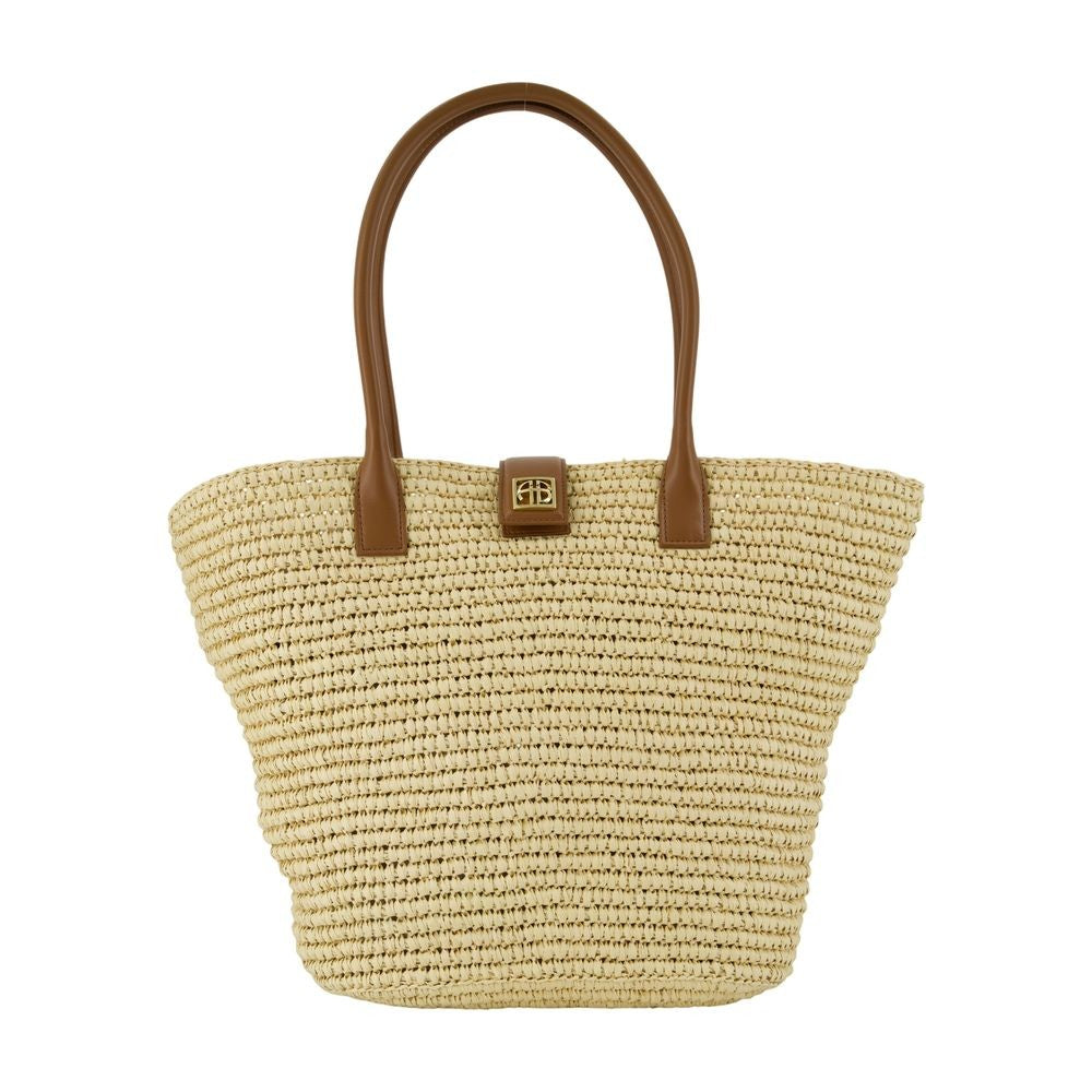 

Сумка Cabas Lou Monogramme из кожи бежевого цвета Anine Bing