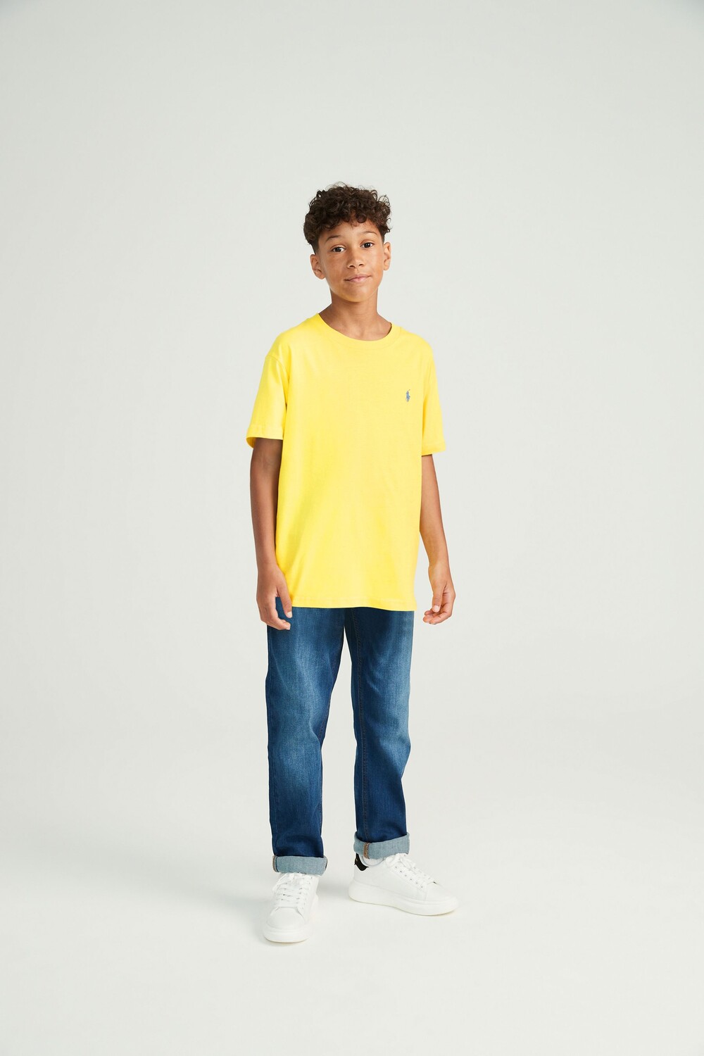 

Хлопковая футболка для мальчика с логотипом Polo Ralph Lauren, желтый