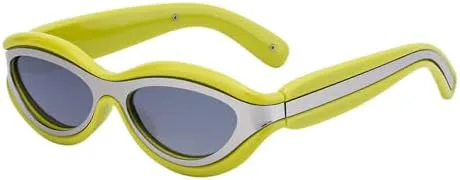 

Женские круглые солнцезащитные очки в стиле панк 2027 года, цельные солнцезащитные очки в стиле стимпанк для женщин, винтажные очки MTZJH, C6 Yellow Silver