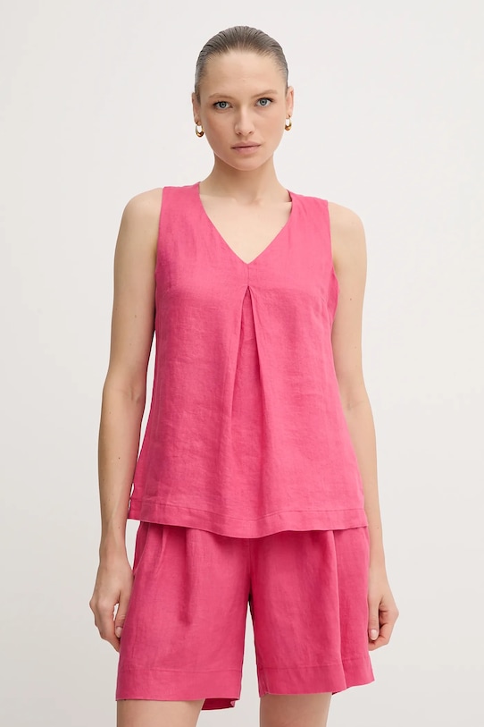 

Льняная блузка United Colors Of Benetton, розовый