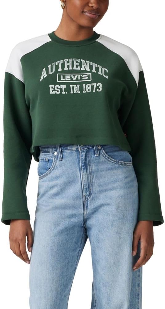 

Женская графическая толстовка Levi's Bleacher, Jungle Green Bright White