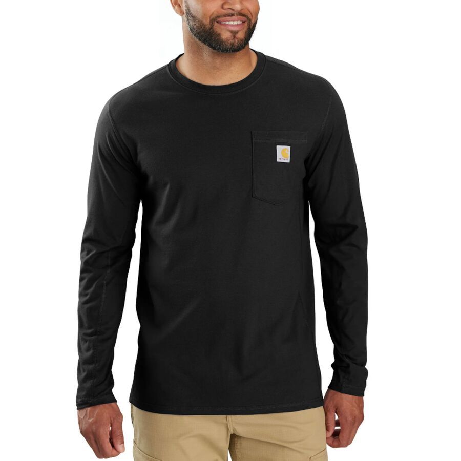 

Футболка Carhartt Force Relaxed Fit MW LS Pocket Carhartt, Black, Черный, Футболка Carhartt Force Relaxed Fit MW LS Pocket Carhartt, Black