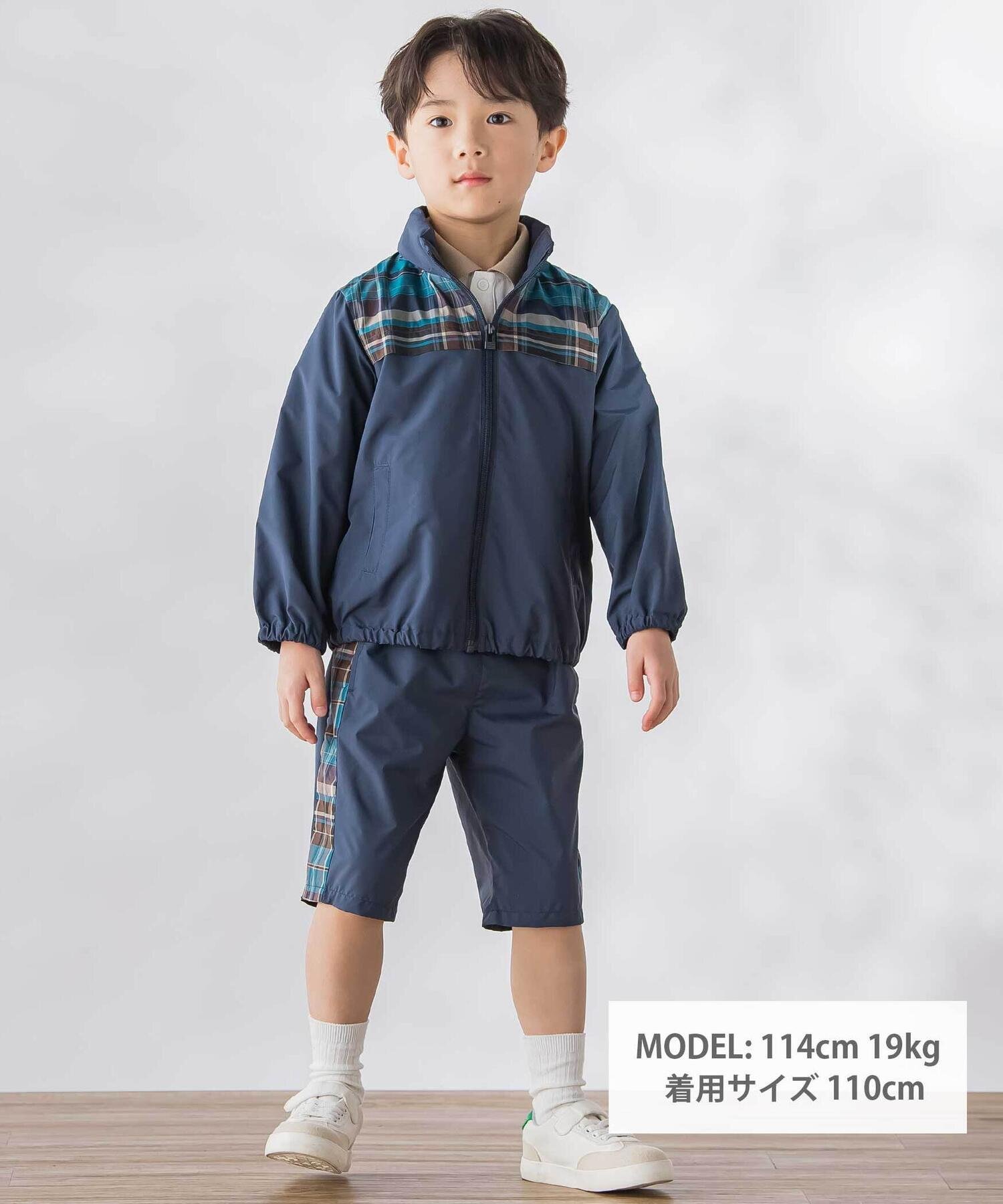 Блузон из тафты в клетку на молнии (95–150 см) Bebe Petits Pois Vert, Navy — фото 2