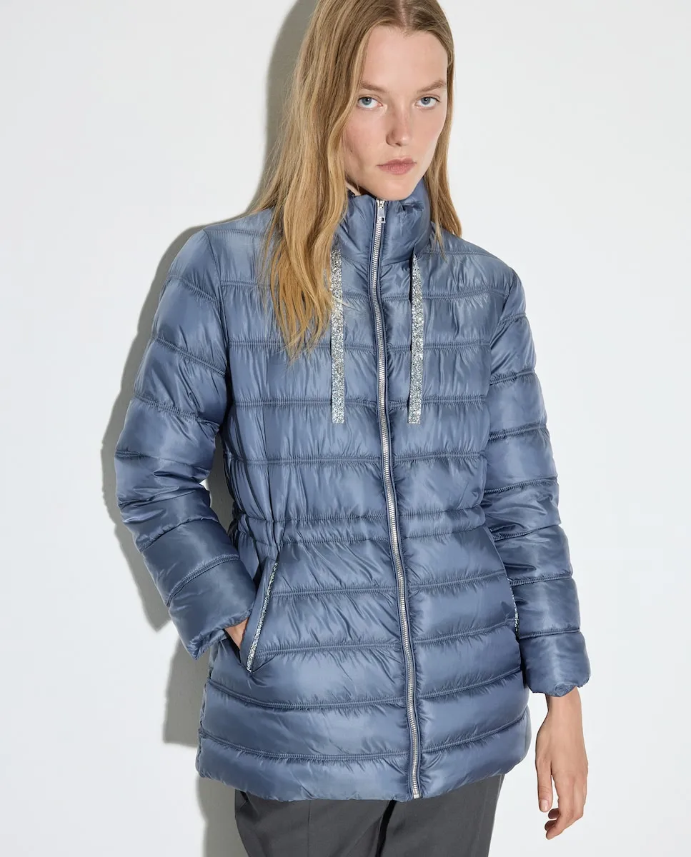 

Женская однотонная парка с ювелирными деталями Woman El Corte Inglés, синий