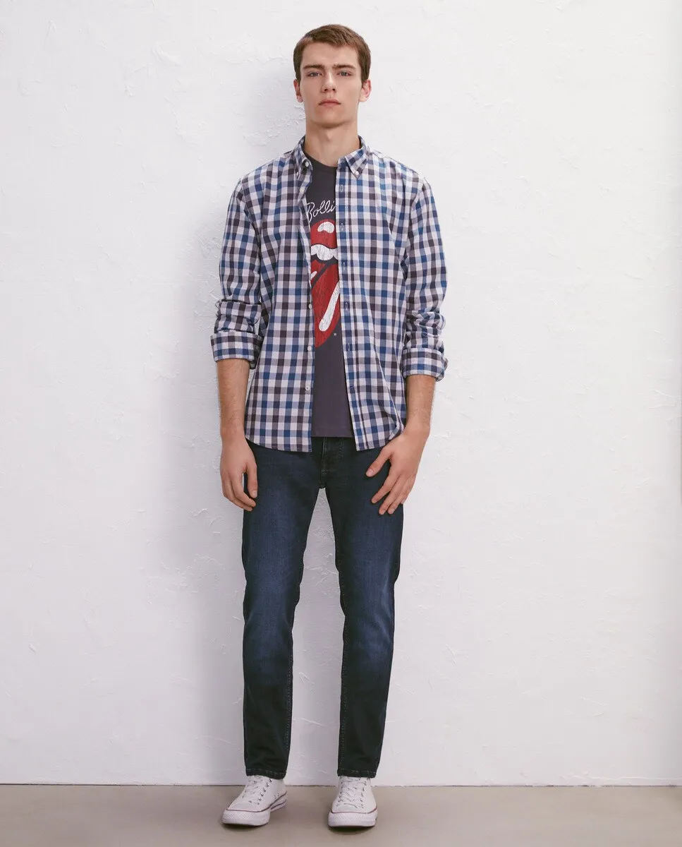 

Viyela клетчатая мужская рубашка Easy Wear, синий