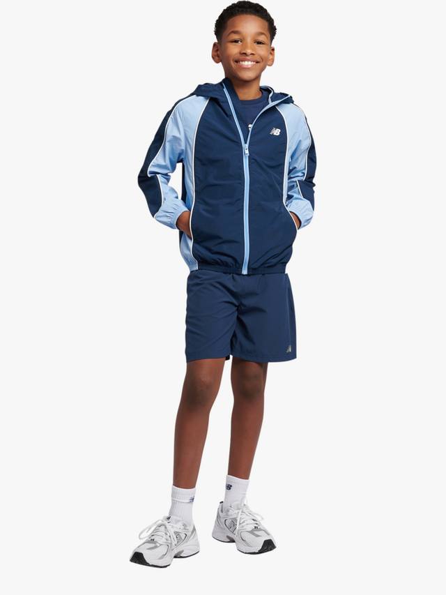Детская водонепроницаемая куртка для тренировок с цветными блоками New Balance, Nb Navy — фото 4