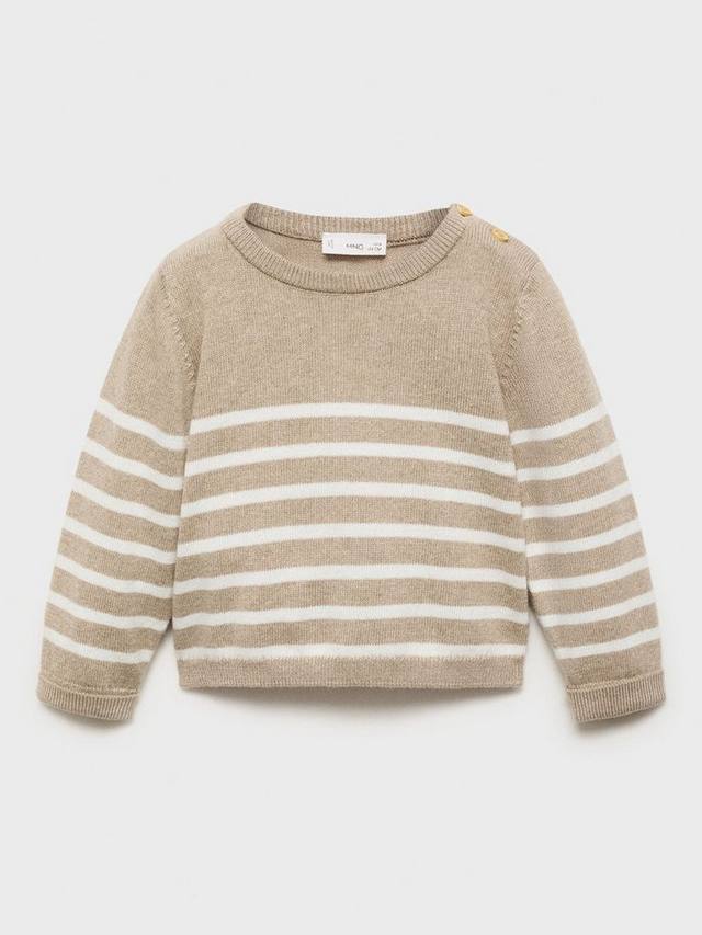 

Детский джемпер Gales из хлопкового микса в полоску Mango, Light Pastel Brown