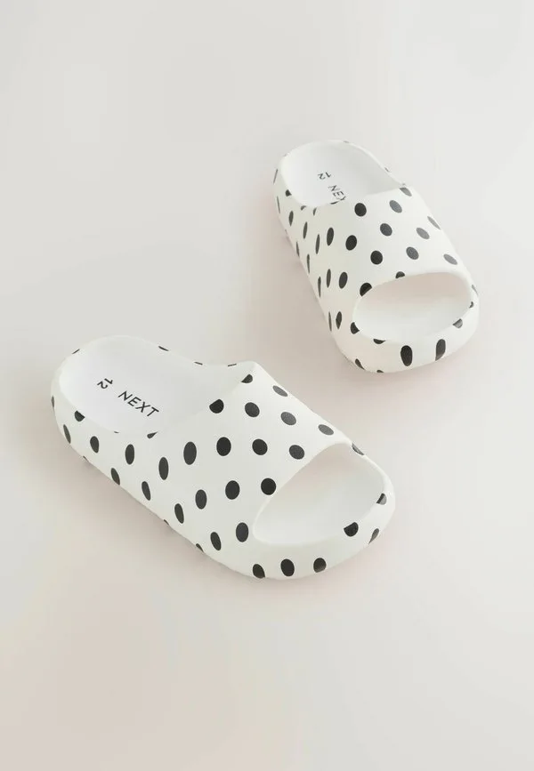 Шлепанцы для бассейна стандартной посадки Next, White Black Polka Dot — фото 2