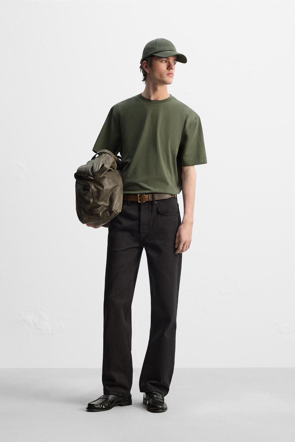 

Футболка среднего веса ZARA, хаки