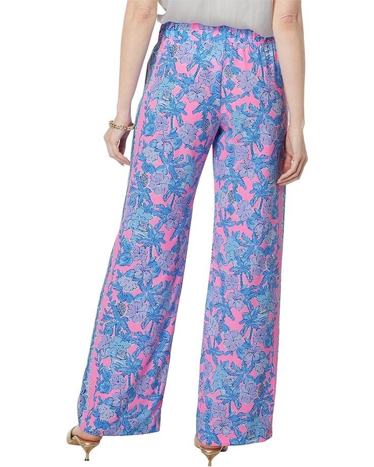 

Брюки Lilly Pulitzer Bal Harbour Palazzo Pants, цвет Soleil Pink Palm Paradise