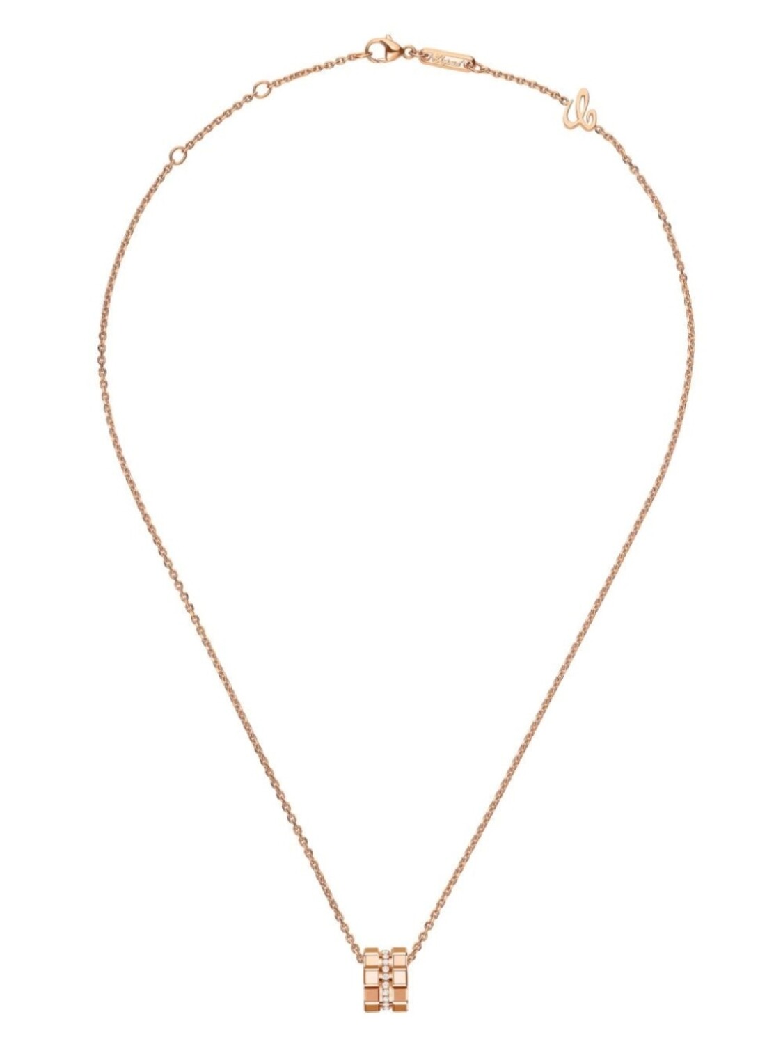 

Золотое колье Ice Cube с бриллиантами Chopard, розовый