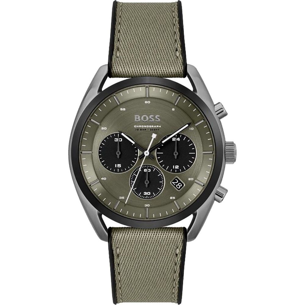 

Часы из зеленой ткани Hugo Boss, зеленый