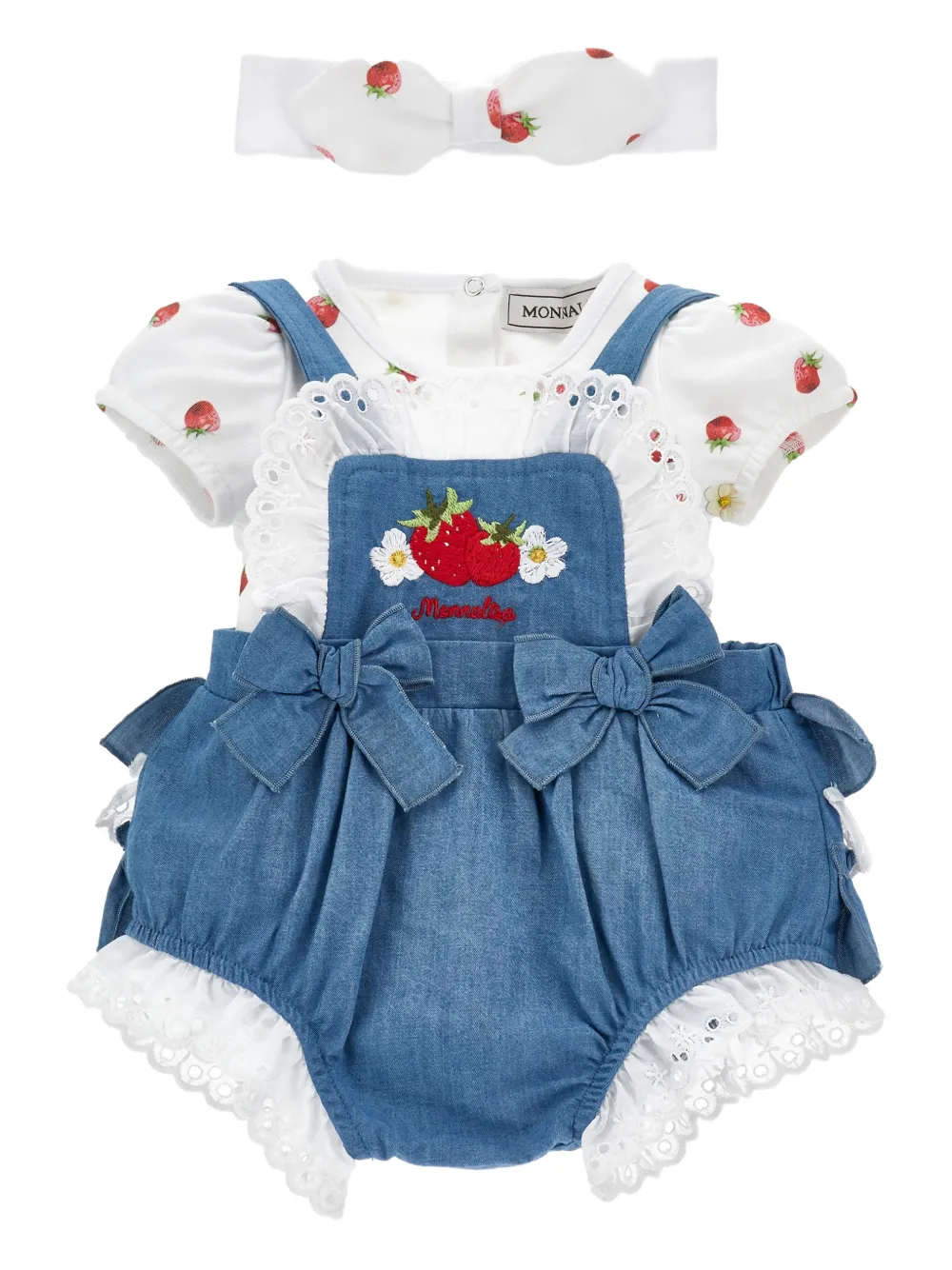 

Комплект для новорожденного с вышивкой Monnalisa, синий