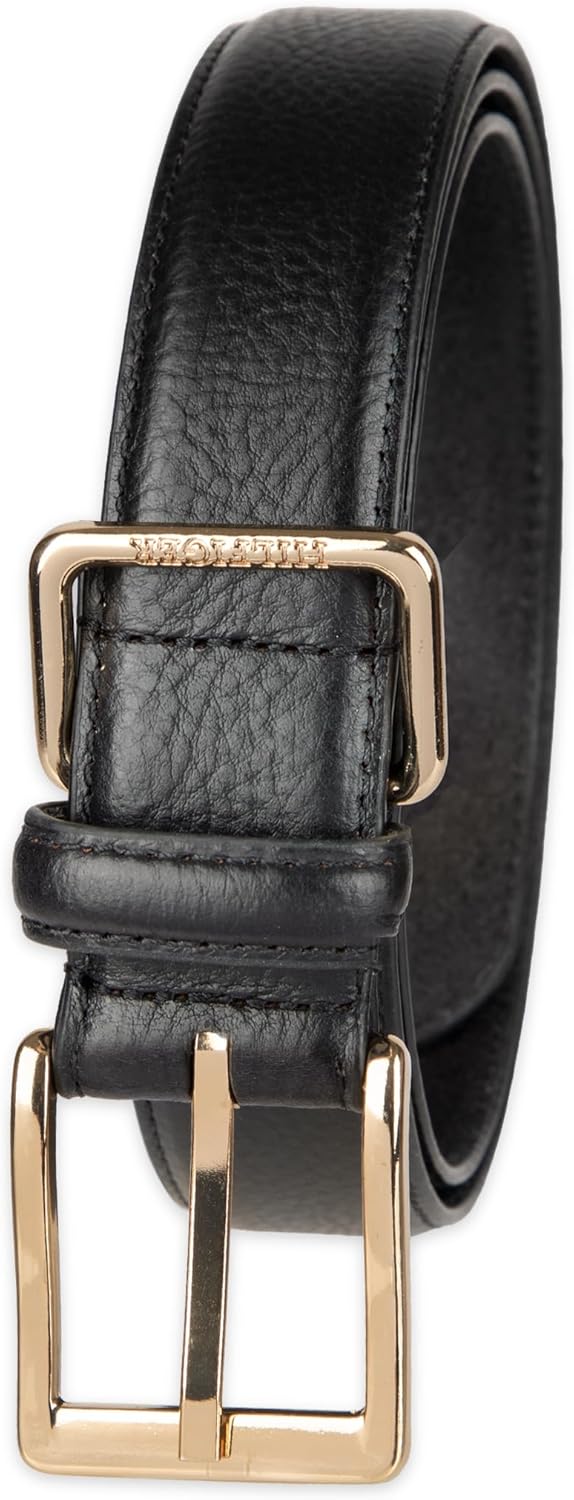 

Мужской ремень Tommy Hilfiger для повседневной носки и делового стиля - универсальный вариант для работы и выходных (стандартные размеры, а также для больших и высоких женщин), Black Double Loop