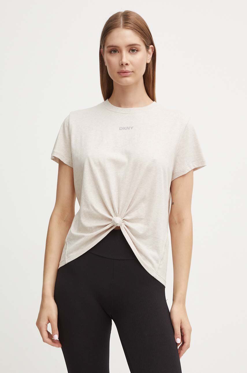 

Хлопковая футболка Dkny, бежевый