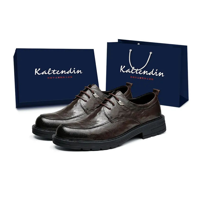 

Kaltendin Повседневные кожаные туфли мужские низкие черно-коричневые в коробке, цвет Brown Box