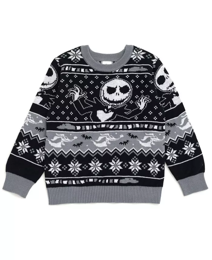 

Мальчиковый свитер с длинным рукавом Disney Matching Family Nightmare Before Christmas, черный