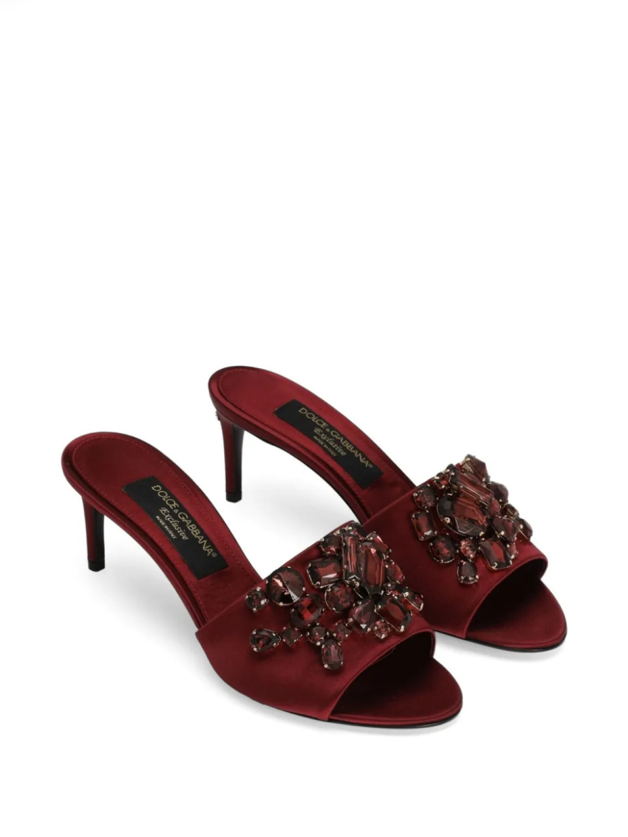 Мюли Dolce & Gabbana 60 мм, украшенные кристаллами, красный — фото 2