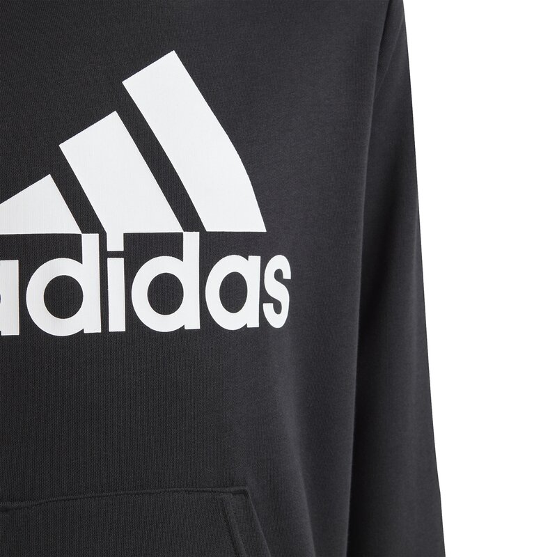 Толстовка с капюшоном и большим логотипом, хлопок Adidas, черный — фото 3