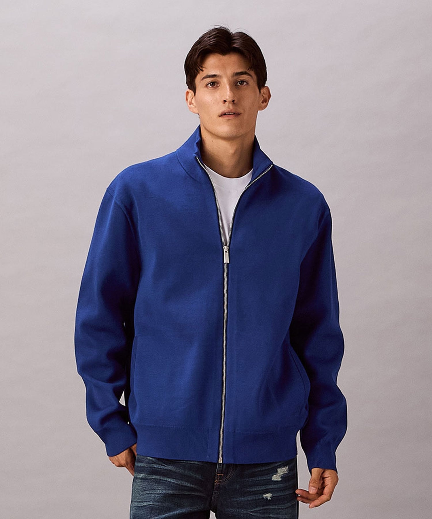 Трикотажная футболка Calvin Klein на молнии Calvin Klein 4LD373G, Bellwether Blue