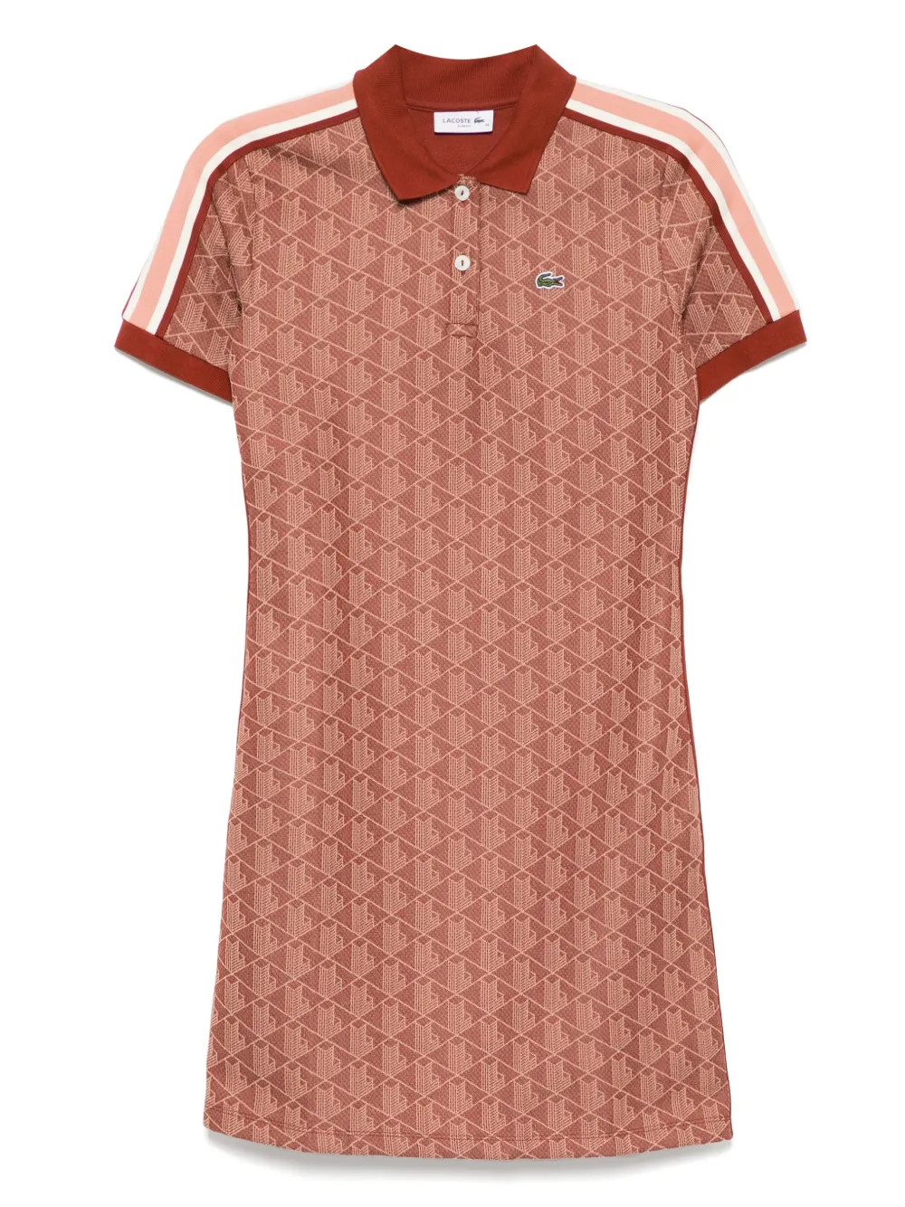 

Жаккардовое платье с монограммой Lacoste, коричневый