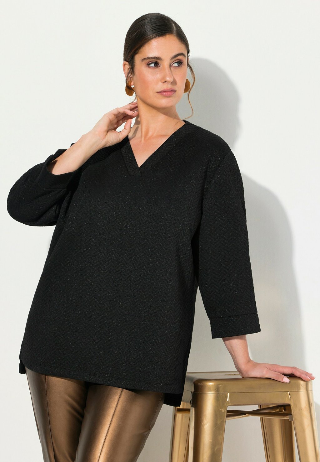 

Джемпер TEXTURED HERRINGBONE Ulla Popken, черный