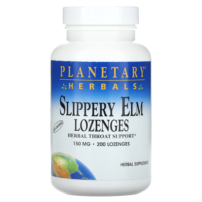 

Planetary Herbals, Леденцы со скользким вязом, без добавок, 150 мг, 200 пастилок