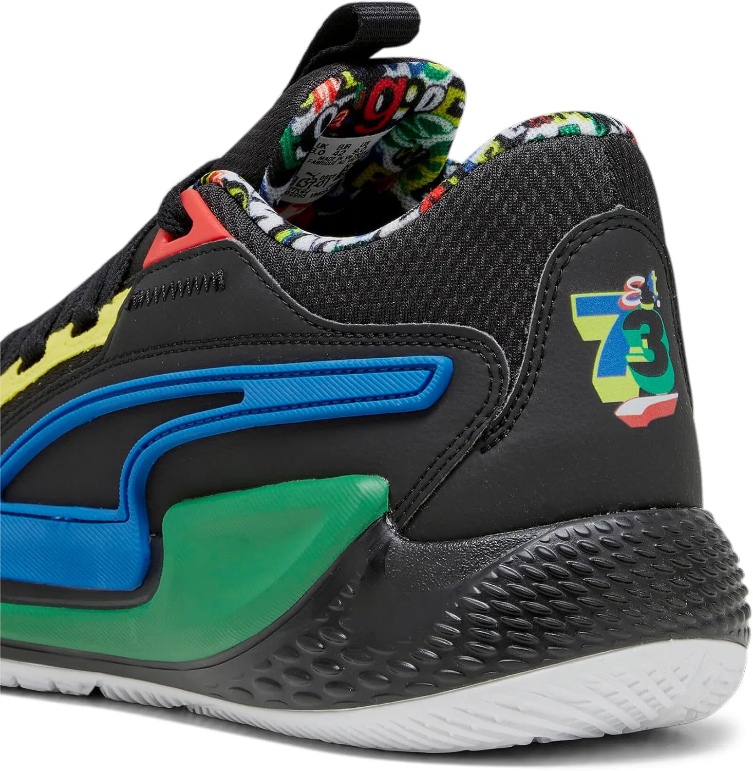 Кроссовки PUMA Unisex Court Rider Chaos Trash Talk Athletics Shoe, Puma Multicoloured Black Pelé Yellow Archive Green Racing Blue Puma White — фото 4