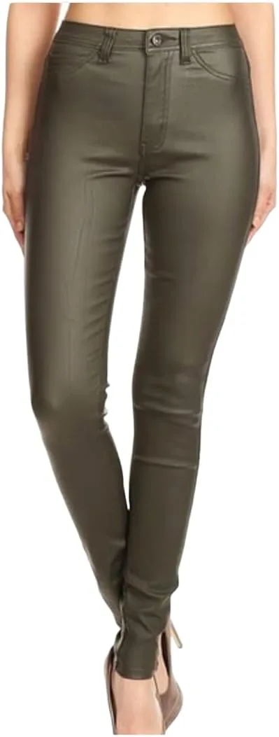 

Джинсы с высокой талией из искусственной кожи с эффектом стрейч JC JQ