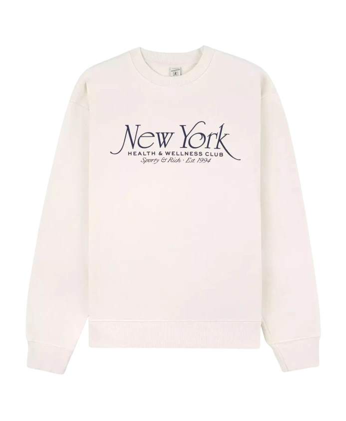 

Бежевая толстовка с логотипом и круглым вырезом Sporty & Rich, бежевый