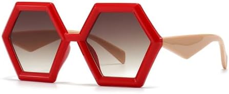 

Солнцезащитные очки в стиле ретро Polygon для женщин, градиентные оранжевые оттенки, защита от ультрафиолета UV400; солнцезащитные очки для мужчин, двухцветные MTZJH, 3