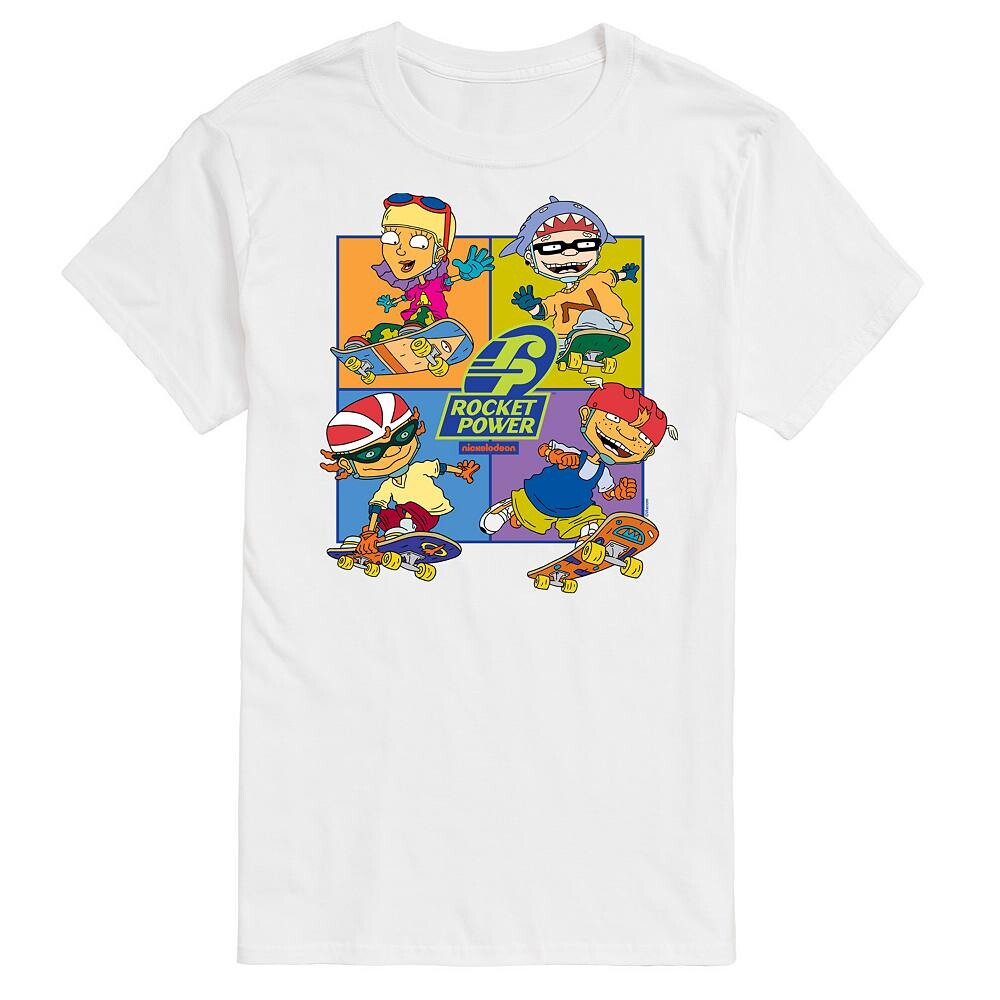

Мужская футболка с рисунком Nickelodeon Rocket Power Grid Licensed Character, белый