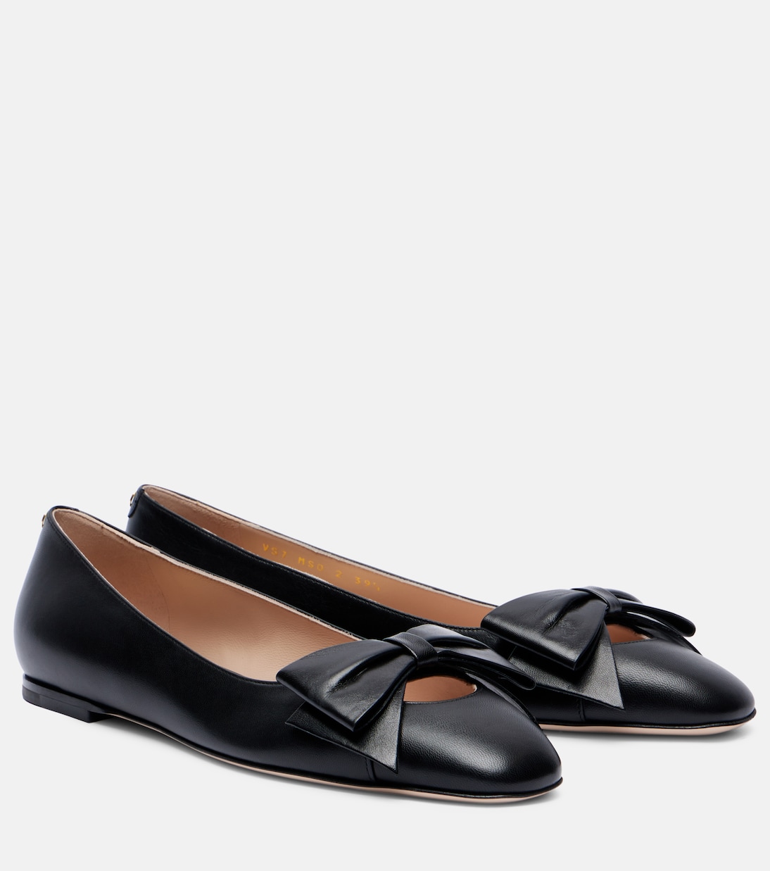 Балетки Bowow из кожи Valentino Garavani, черный