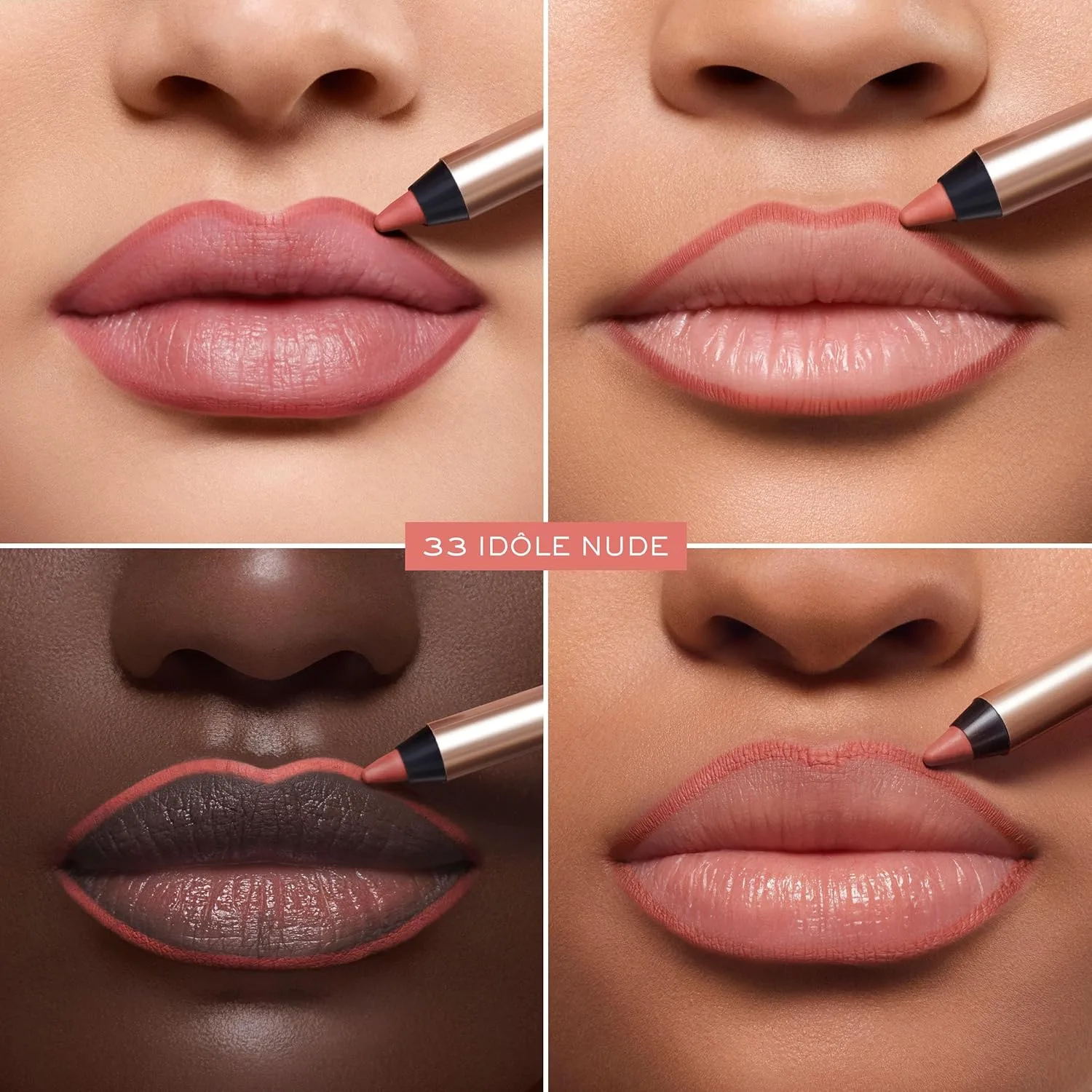 Лайнер для губ Lancôme Lip Idôle Lip Shaper Creamy Matte Waterproof, водостойкий до 8 часов, с церамидами и маслом жожоба, Shade 033: Idôle Nude — фото 4