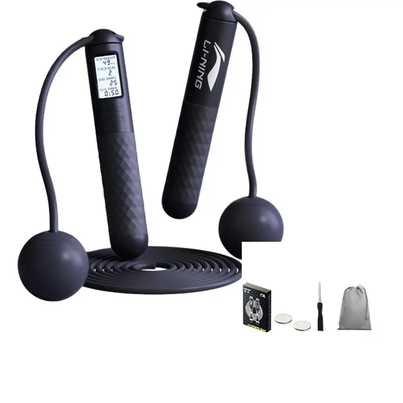 

Li-Ning Oxygen скакалка для похудения с электронным счетчиком, взрослая, резиновая, контроллер PVC, силиконовая, 3 м, черная