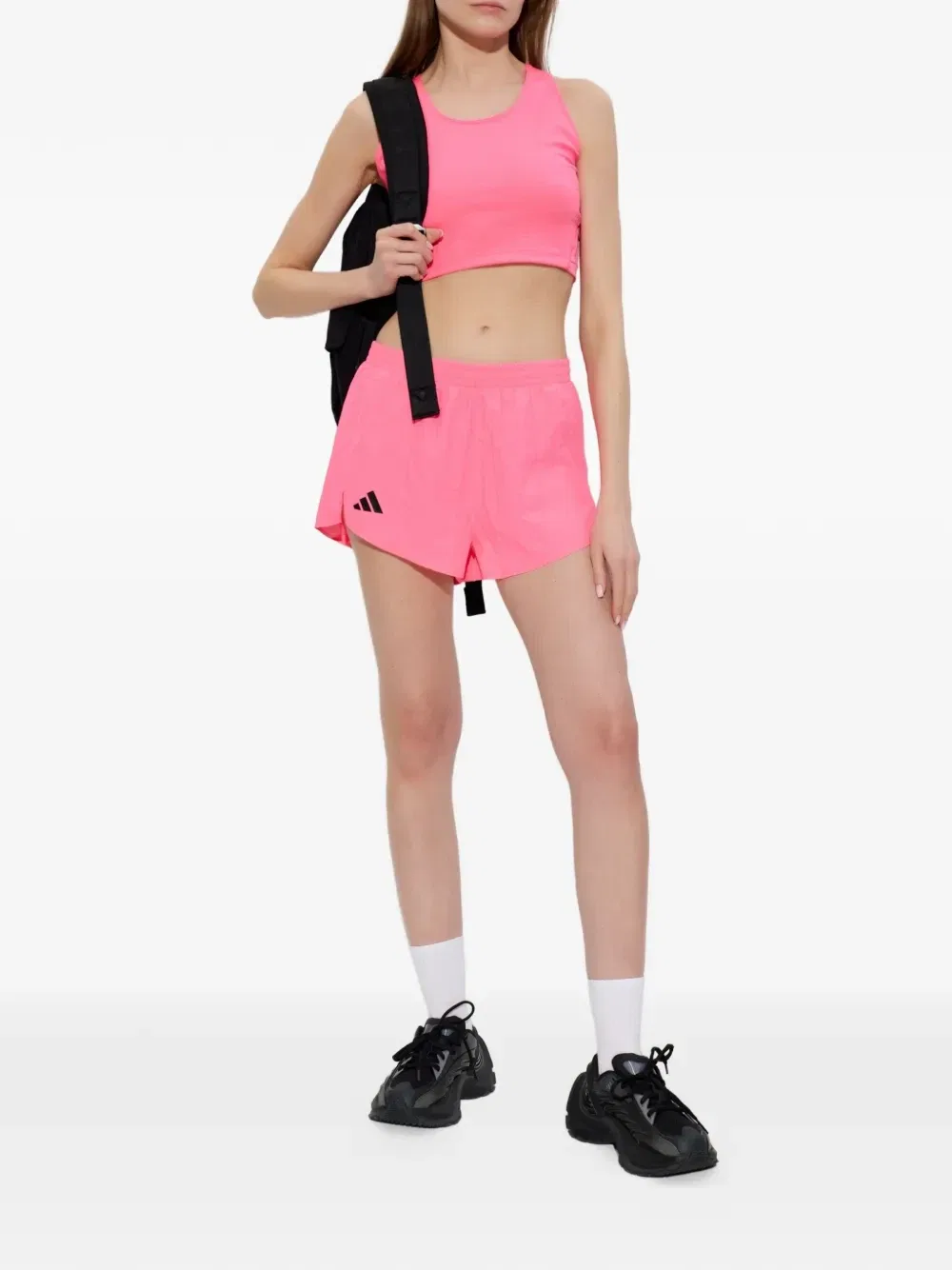 Adizero топ с логотипом Adidas, розовый — фото 2