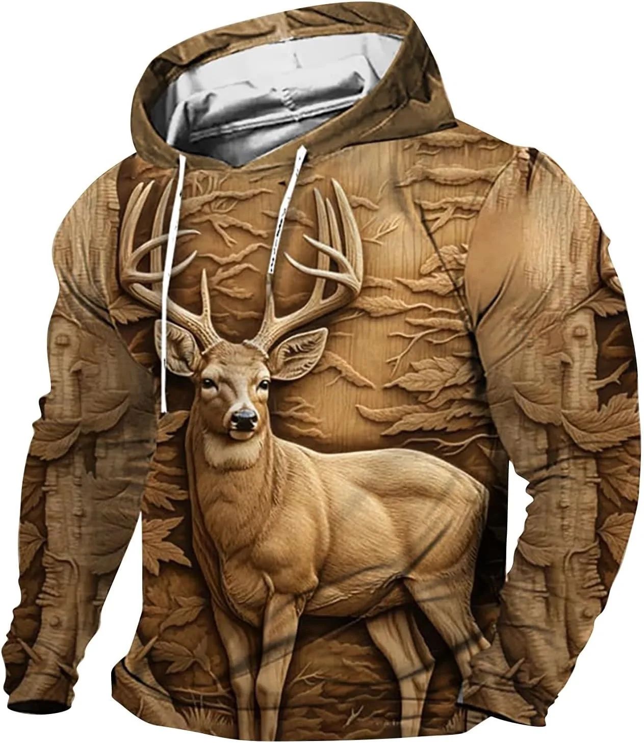 

Мужская худи с 3D-принтом в стиле ретро охота на оленя