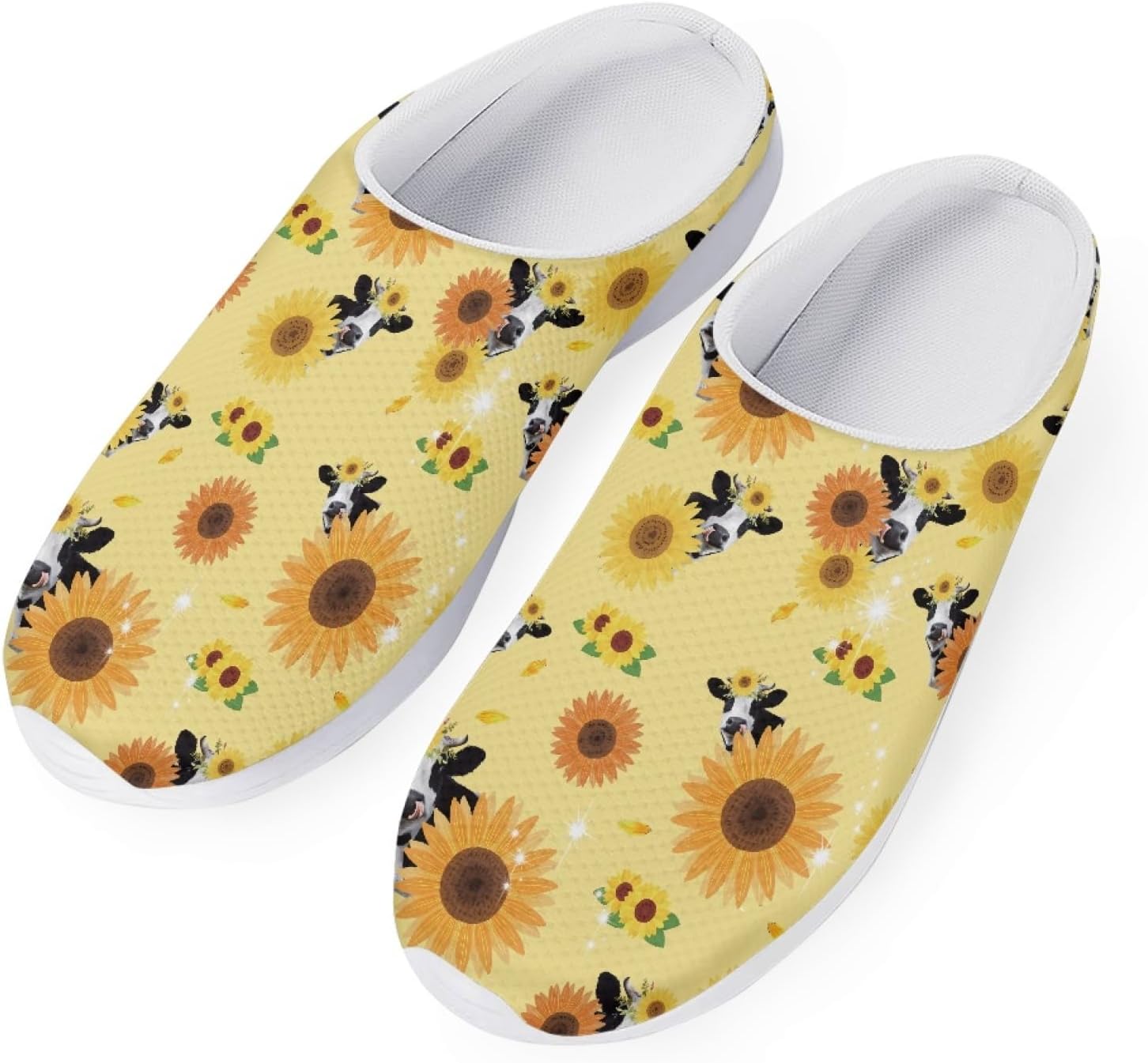 

Сандалии-слипоны Boatee для женщин и мужчин с поддержкой свода стопы, садовая обувь, Sunflower Cow