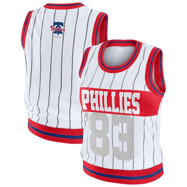 

Женский белый спортивный топ philadelphia phillies Wear By Erin Andrews