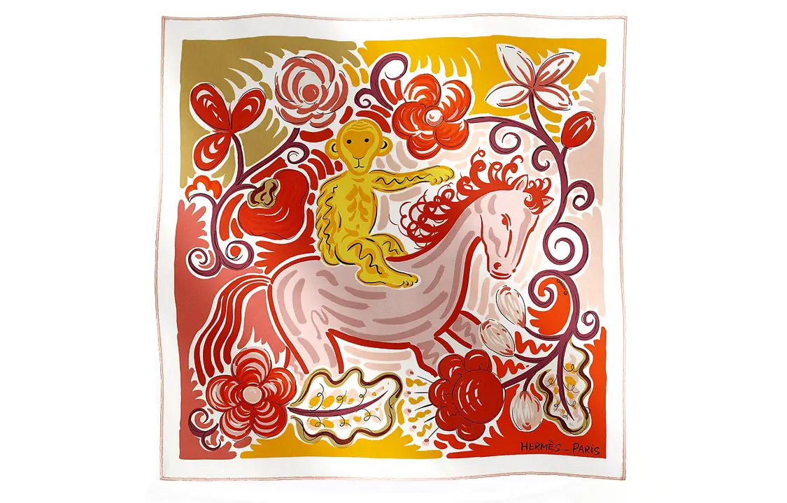 

HERMES Шёлковый шарф, Red