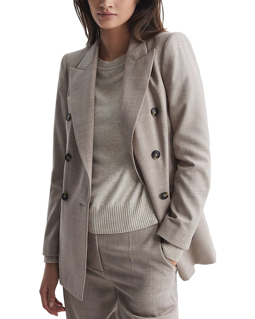 

Рейсс Хейзел шерстяной фактурный блейзер Reiss, бежевый